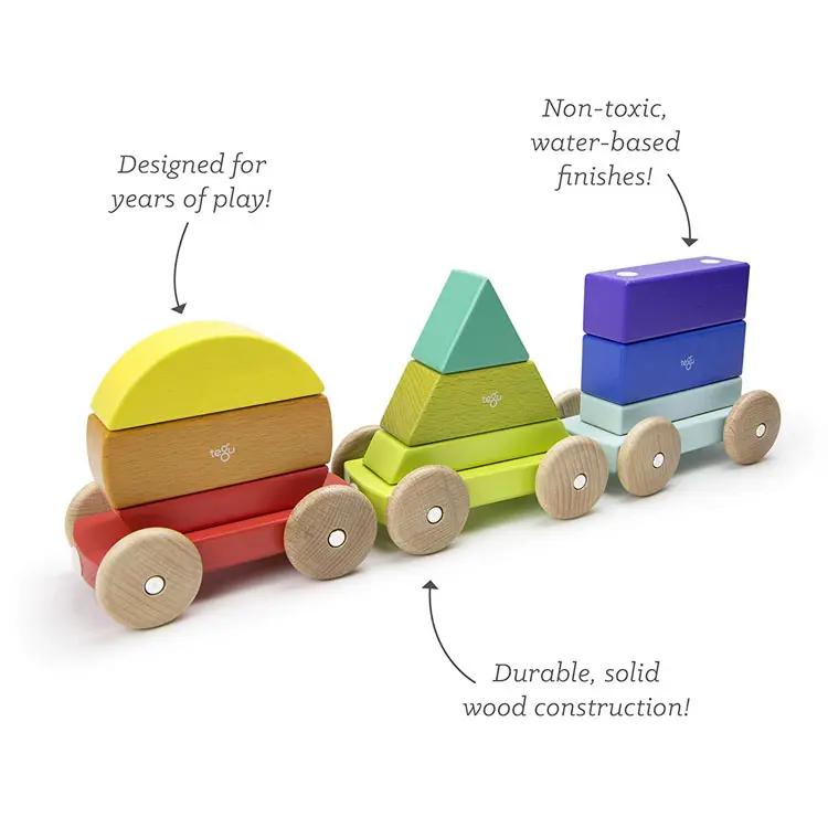 مخصص الكرتون الملونة الإبداعية غير النظامية شكل لعبة التراص لعبة خشبية اللبنات مجموعات الالعاب مع سيارة للأطفال