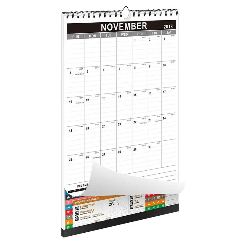 Custom 2021 Big Wall Calendars Spiral Binding 365 Day Calendar With Notes