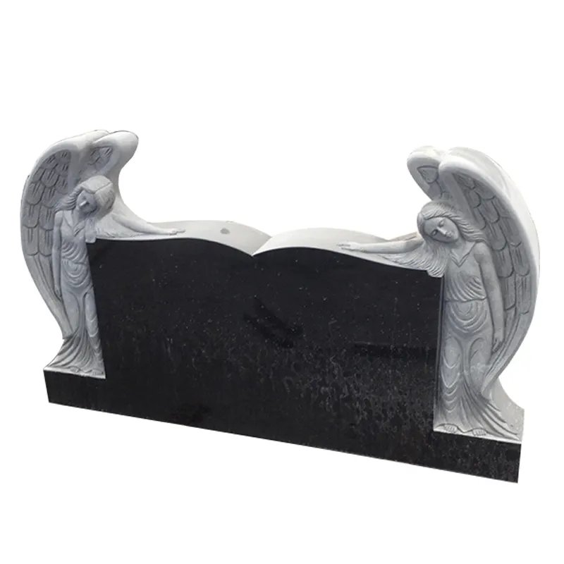 Indiano granito preto Memorial American Angel Tombstone Monumentos