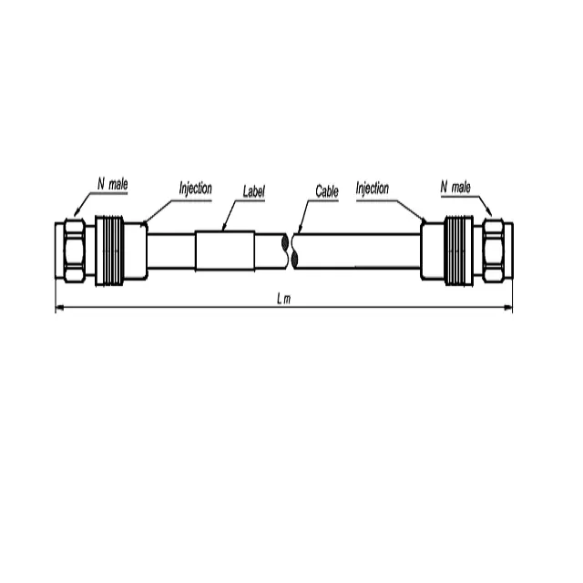 1/2 superflex n mâle type télécom câble de raccordement NM-NM HCF1/2 Lm