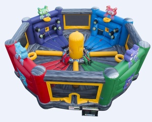 Hippo Chow Down Tug <span class=keywords><strong>Dunk</strong></span> เกมเป่าลม,ระบบ2 In 1 ISP ไฟล่านับลมขนาด4คนบันจี้จัมพ์วิ่ง