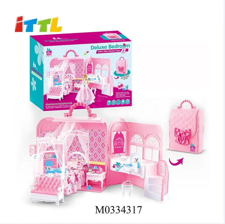 ITTL-muebles de Casa de ensueño para niña, casa de muñecas en miniatura de plástico no incluida