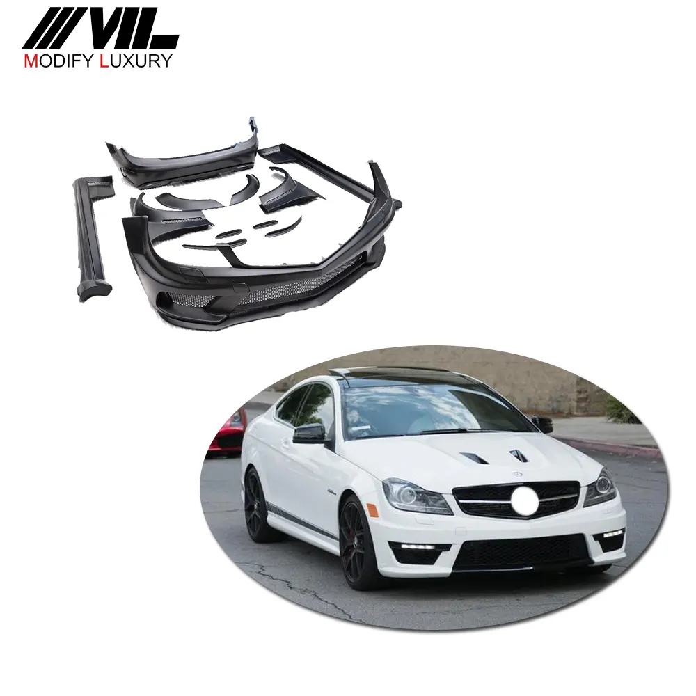 In fibra di vetro Kit Wide Body per Mercedes W204 C63 AMG 2012-2014 auto