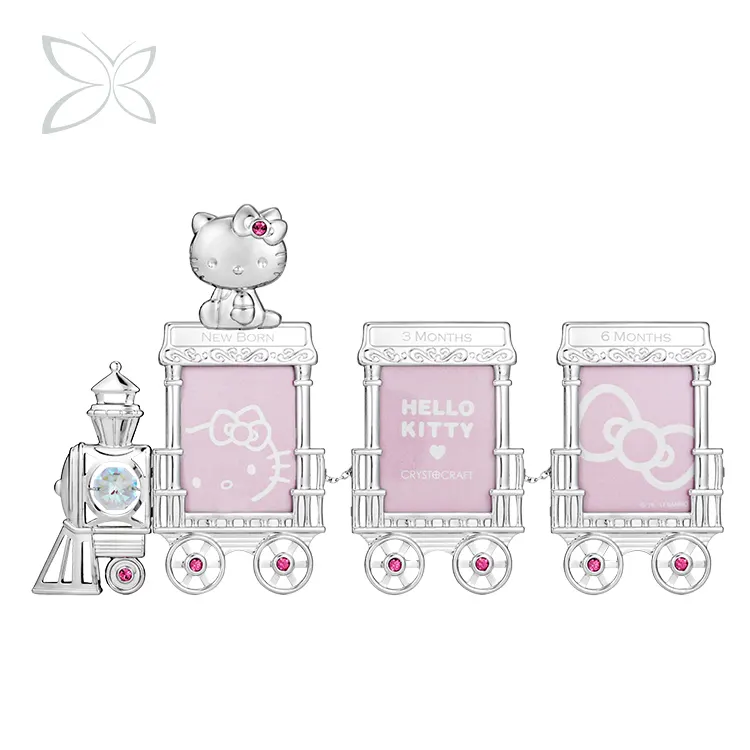 Crystocraft Giapponese Personaggio Dei Cartoni Animati Treno Sanrio Ciao Kitty Decorato con Taglio Brillante Cristalli 1R Scrivania Photo Frame