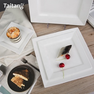 霍卡白板骨瓷批发方形设计陶瓷餐盘套装餐饮 - Product Image 3
