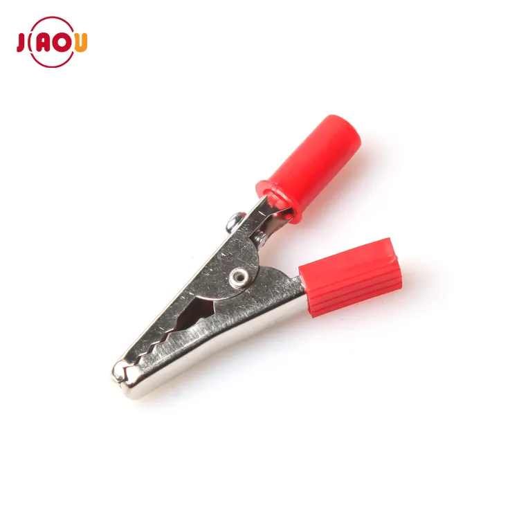 JIAOU 52mm Cách Điện Crocodile Clips Nhựa PVC Xử Lý Kim Loại Sắt Kiểm Tra kẹp pin kẹp