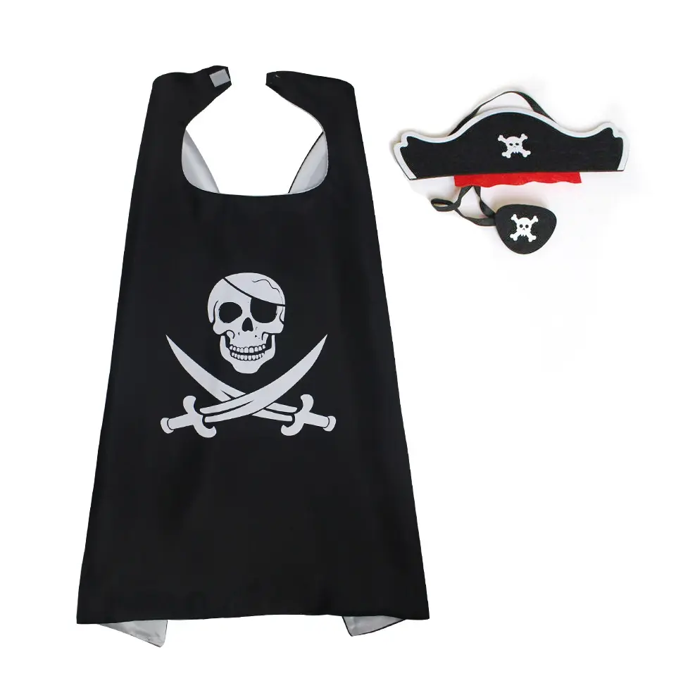 Logo personalizzato Stampato Pirate Del Capo Cappelli Set di Halloween del Costume di Cosplay Del Capo Per I Bambini