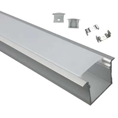 Perfil de canal led en u de aluminio 3m, perfil de aluminio led en forma de u extruido para luz de tira led