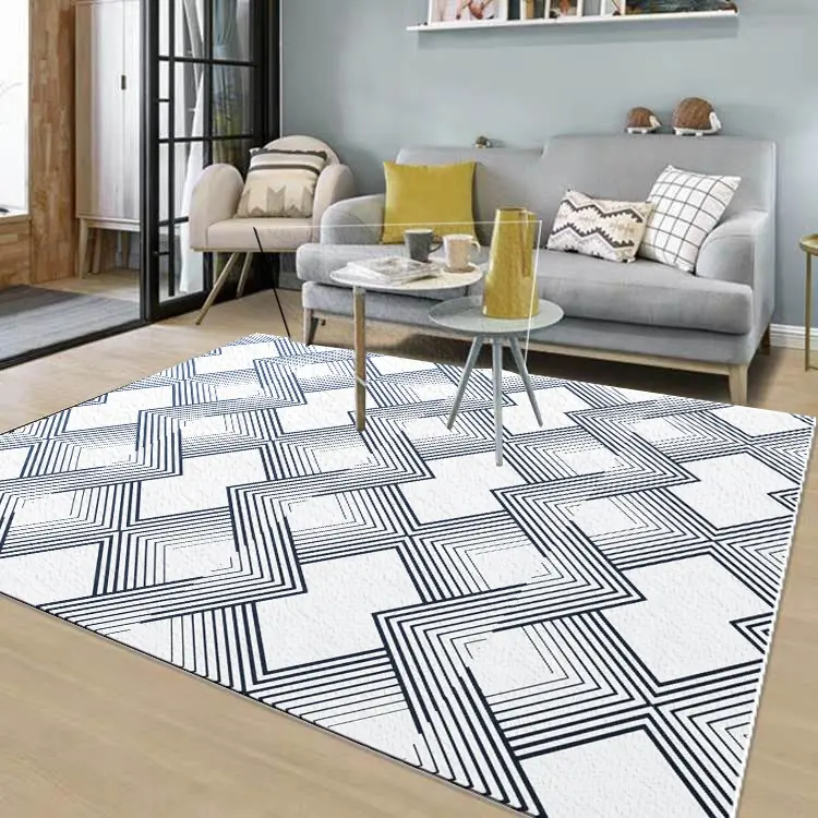 Tapis de sol moderne, en noir et blanc, 1 pièce, décoration de salon et chambre à coucher, accessoire