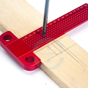 LISCA 160mm ağaç İşleme Scriber T tipi cetvel delik konumlandırma kazımalı göstergesi çapraz metrik ölçüm - Product Image 5