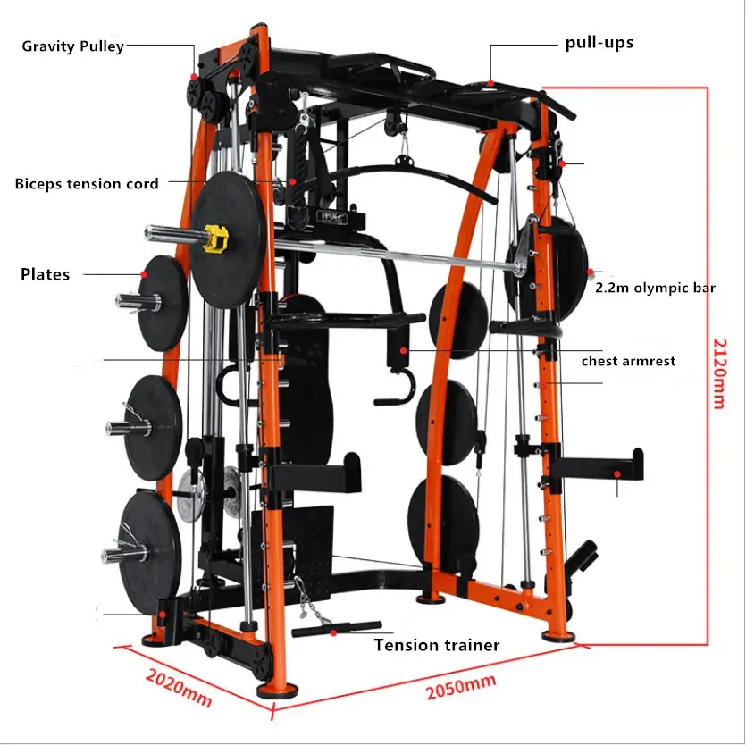 Allenatore multifunzionale Smith Machine attrezzature per il Fitness Squat gantry frame