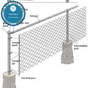 Tanzania <strong>6</strong> and <strong>8</strong> Feet High Chain Link <strong>Fence</strong> Free Sample Diamond Fencing Made of Galvanized Iron Wire from Guangzhou Factory