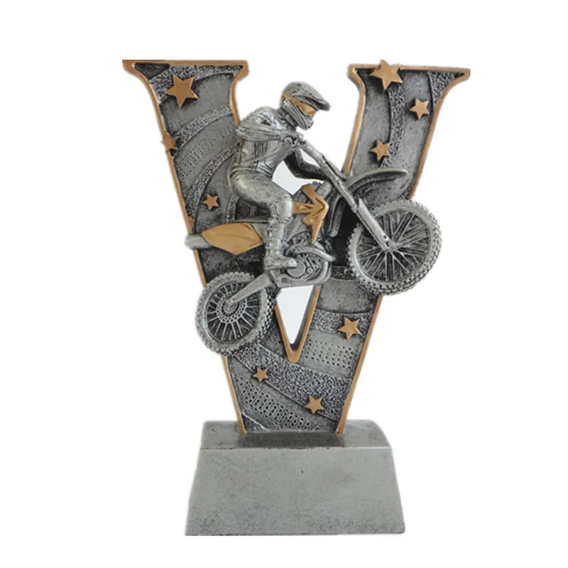 Resin V-series Trophy with Stars for Motorcycle Racing Trophy