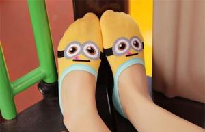 2017Hot Bán Chất Lượng Cao Mua Sắm Trực Tuyến Argyle Đồ Họa Minions Pattern Vớ - Product Image 5