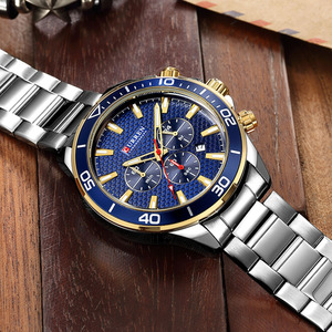 Wholesale 8309 Curren Watches for Men 3 Dials Chronograph Stainless Steel Strap Quartz Wrist Business Brand Watches - Product Image 4