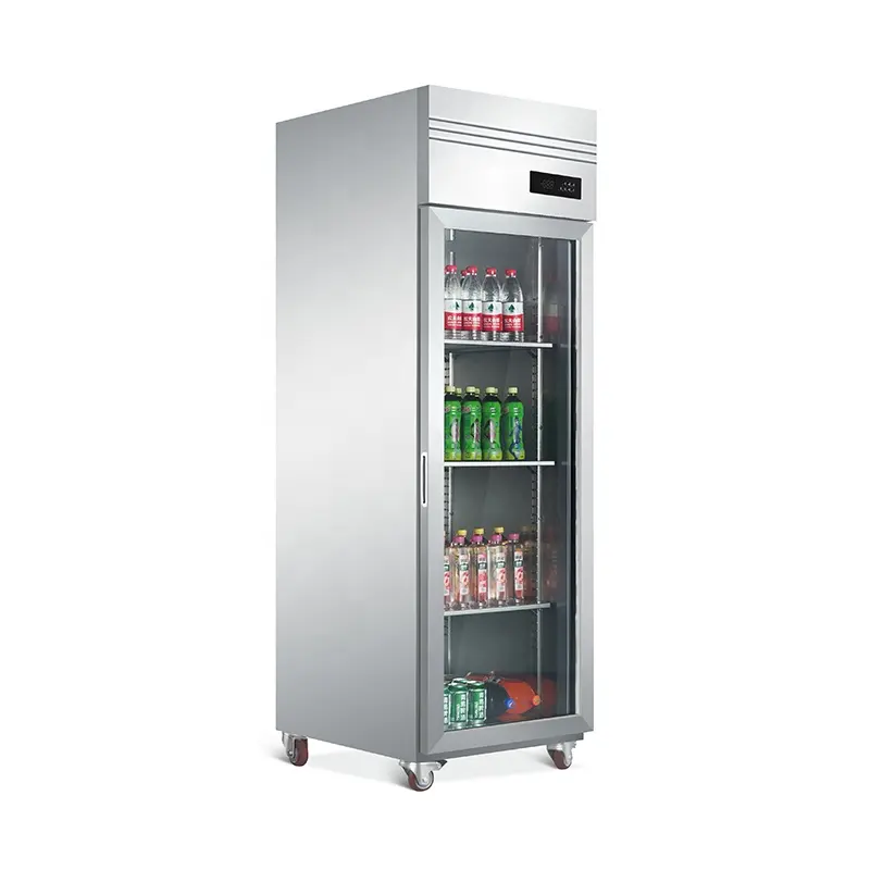 Refrigerador comercial para supermercado, puerta de cristal, bajo consumo de energía, escaparate, isla, pantalla, congelador