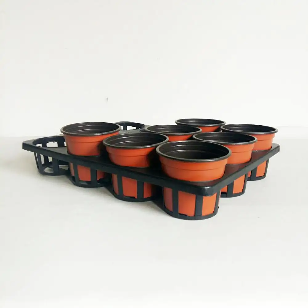 Plastic flower pots and carry tray frame nursery pot on the holes kit tray