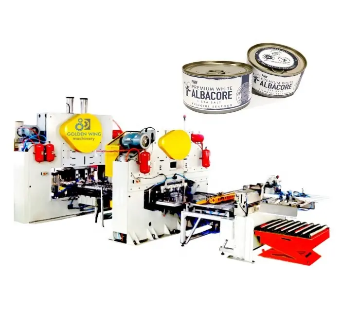 Automatic 2 Pieces Can Production Line für Sardine fleisch fisch Tuna Tin Can Making Machine