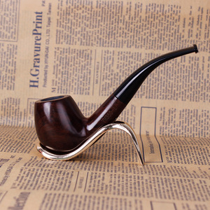 Pipe à fumer en bois d'ébène avec Logo de vente en gros, tuyau en bois filtrant noir de 9mm fait à la main pour fumer - Product Image 2