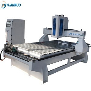 YN 1325 JiNan 3 ejes 4 ejes 3D columna MultiCam Cnc enrutador talla de madera máquina de corte con accesorio giratorio para la venta - Product Image 1