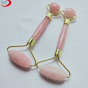 HZ Neue Produkte eingeführt Pink Crystal Facial Manual Massage gerät Jade Roller Rose mit Spike Barbed Bead für die Wiedergeburt der Haut - Product Image 5