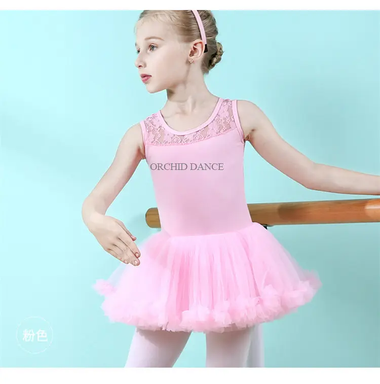 الجملة مثير الفتيات الدانتيل Dancewear توتو ازياء الوردي الاطفال رخيصة الباليه اللباس