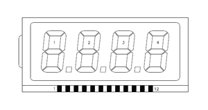 Car kilometerzähler 7 segment lcd odm 14 duty 13 bias lcd display 4 digit 7 segment lcd display - Product Image 5