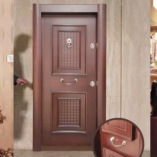 Puerta de acero blindada a prueba de balas, diseño de puerta de Mon and Son, precio competitivo, Turquía