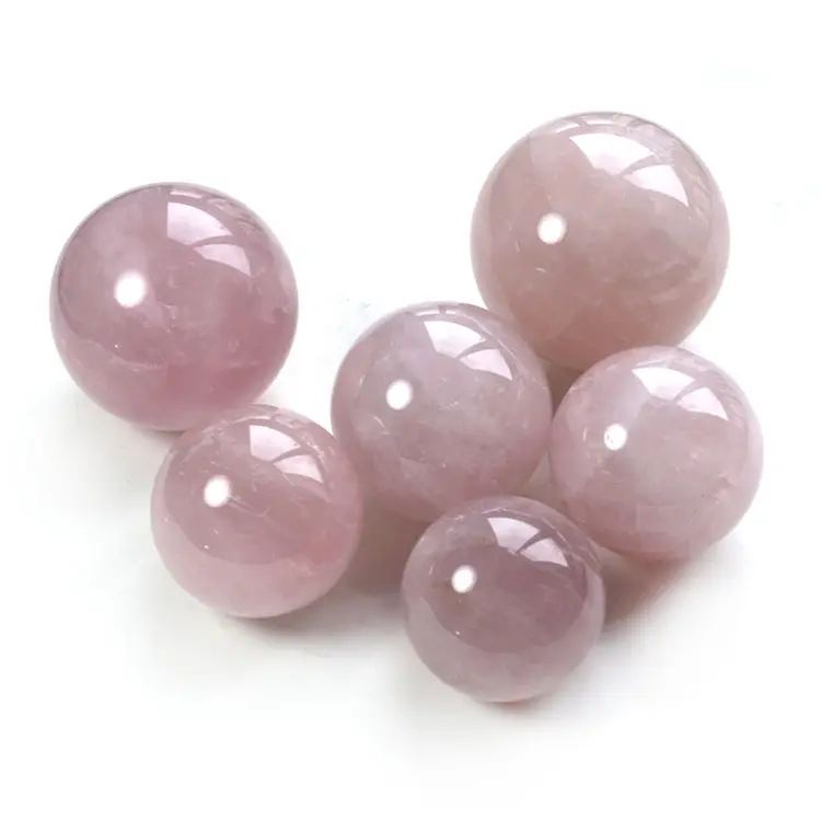 थोक उच्च गुणवत्ता 100% प्राकृतिक क्रिस्टल हीलिंग पत्थर गुलाब क्वार्ट्ज क्रिस्टल बॉल