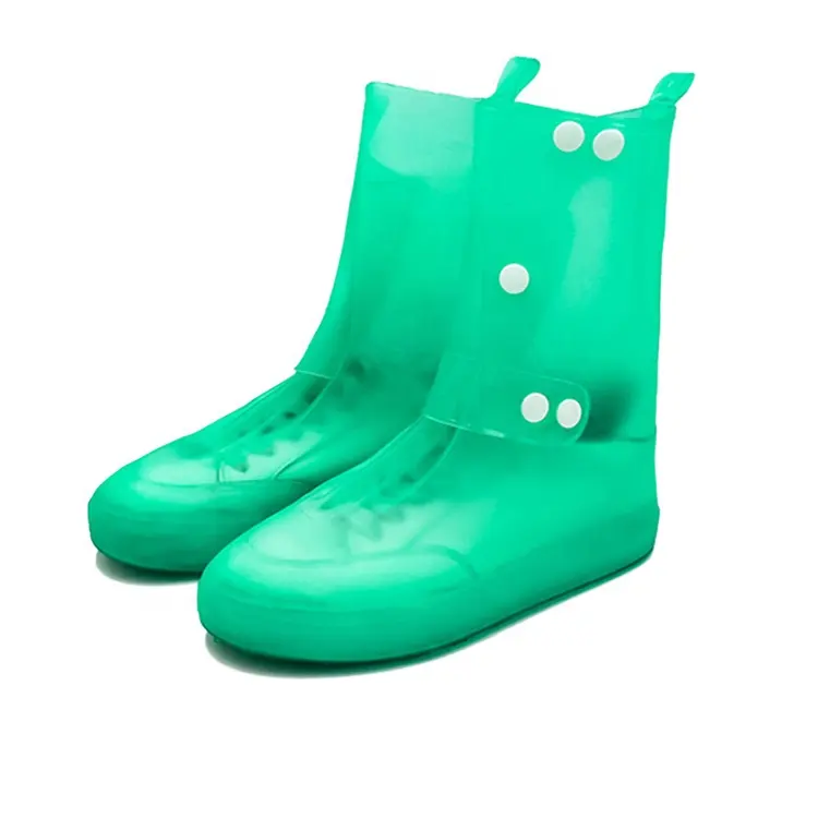 Couvre-chaussures de pluie réutilisables, 1 paire, housse de sécurité plates, en plastique PVC, antidérapante, accessoire de course en extérieur