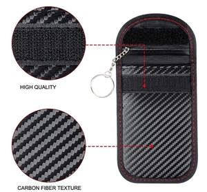 Yüksek kaliteli karbon fiber Anti-theft kilit sinyal bloğu araba anahtarı cüzdan kılıfı