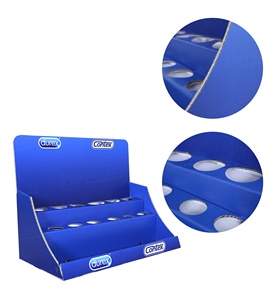 Màn Hình Pop Cửa Hàng Bật Lên Di Động Khuyến Mãi Siêu Thị Màu Xanh Đậm Tùy Chỉnh Màn Hình Hiển Thị Truy Cập PDQ Mặt Bàn CDU Dành Cho Bao Cao Su - Product Image 1