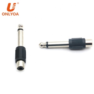 ONLYOA ONLYOA音频适配器 6.35毫米单声道插头RCA插座适配器，6.35毫米男性RCA母连接器适配器 - Product Image 1
