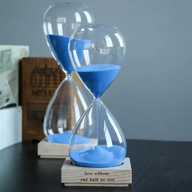 China red wood classical hourglass with white sand,glass sand timer,festival lover gift art glass for timing