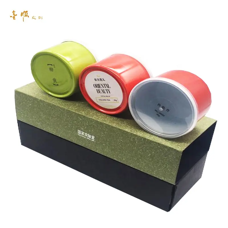 Pure Natural Design Fresh Matcha Tea Color Special Paper Custom Drink Tea Coffee Gift Box Drawer Style Paper Packaging Box