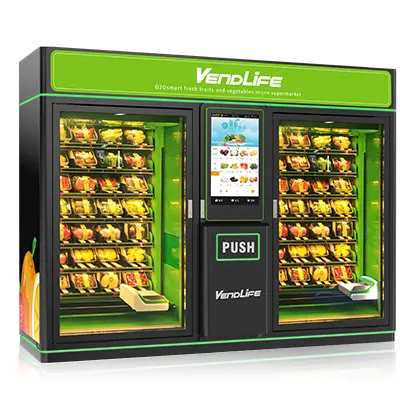 Máquina de venda de alimentos saudável, máquina de venda de salada de frutas frescas com suporte para apple, máquina de venda para pagamento de alimentos
