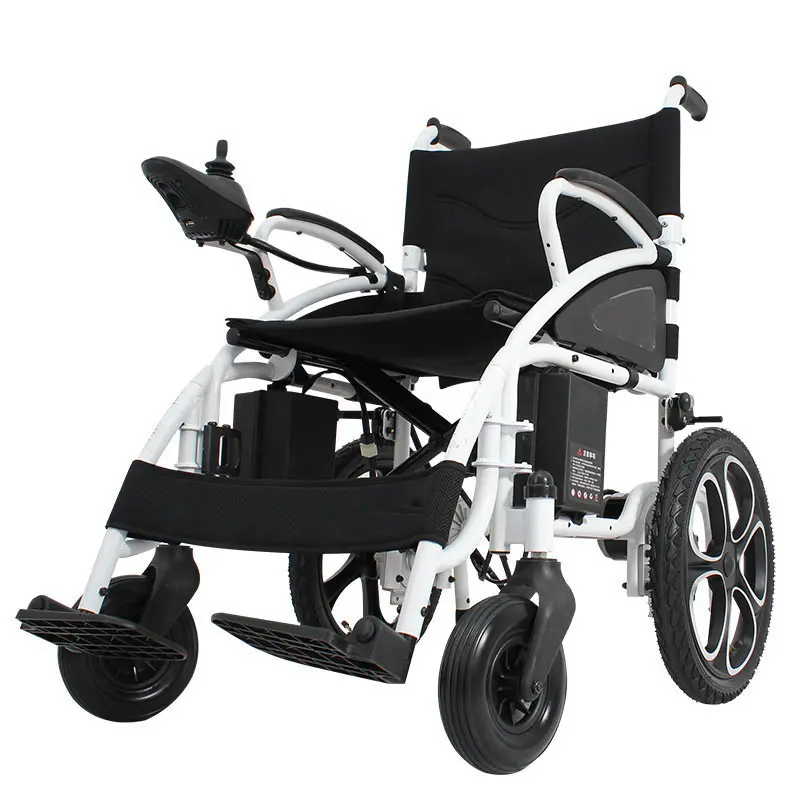 Günstige Stahl pulver malerei faltbare elektrische Rollstuhl Stahl Blei-Säure mit vorderen Stoßdämpfer