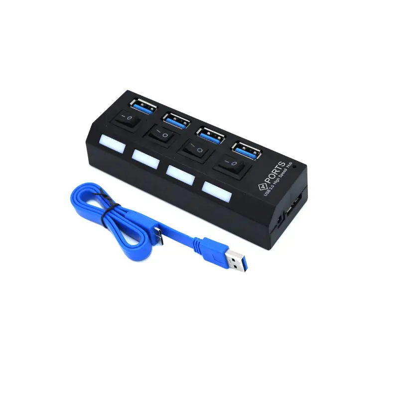 PC usb 30 hub di ricarica Indipendente Interruttore di Alimentazione 5Gbps Splitter di estensione 4 Porte USB 3.0 HUB