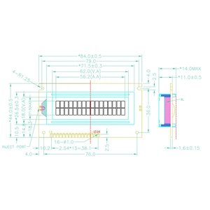 TCC (1602C1) di grandi dimensioni personalizzato grande carattere 16x2 seriale i2c modulo di visualizzazione dello schermo 1602 lcd - Product Image 5