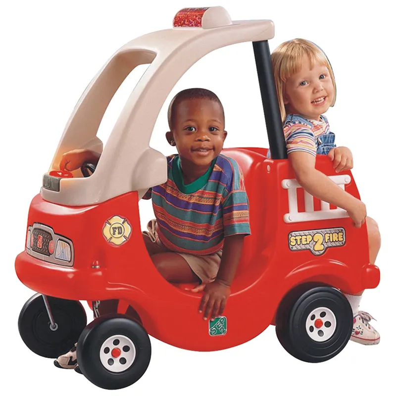 Engraçados dos miúdos Crianças de condução duplo anti-incêndio caminhão de plástico clássico passeio do bebê no carro