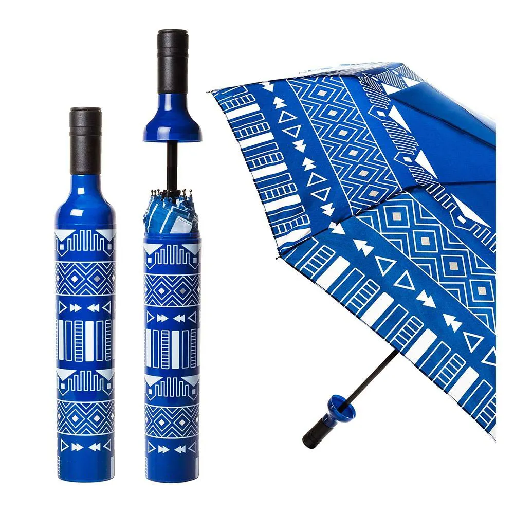 Promocional, Mini paraguas de la lluvia proveedor de China botella de vino barata logotipo impreso un paraguas en una botella de 38 "ARC