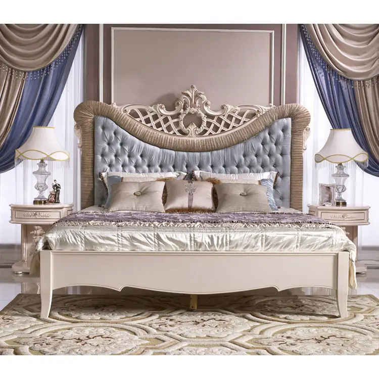 Ensemble de chambre à coucher classique, français, élégant, luxueux, romantique, Royal