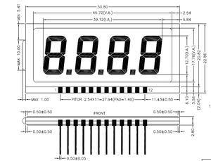 Car kilometerzähler 7 segment lcd odm 14 duty 13 bias lcd display 4 digit 7 segment lcd display - Product Image 4