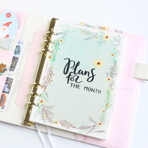 Cute Flower Pattern PVC 6 Holes <strong>Index</strong> Today Weekly Month Divider Ruler Set for Spiral <strong>Notebook</strong> A5A6 - Product Image 5