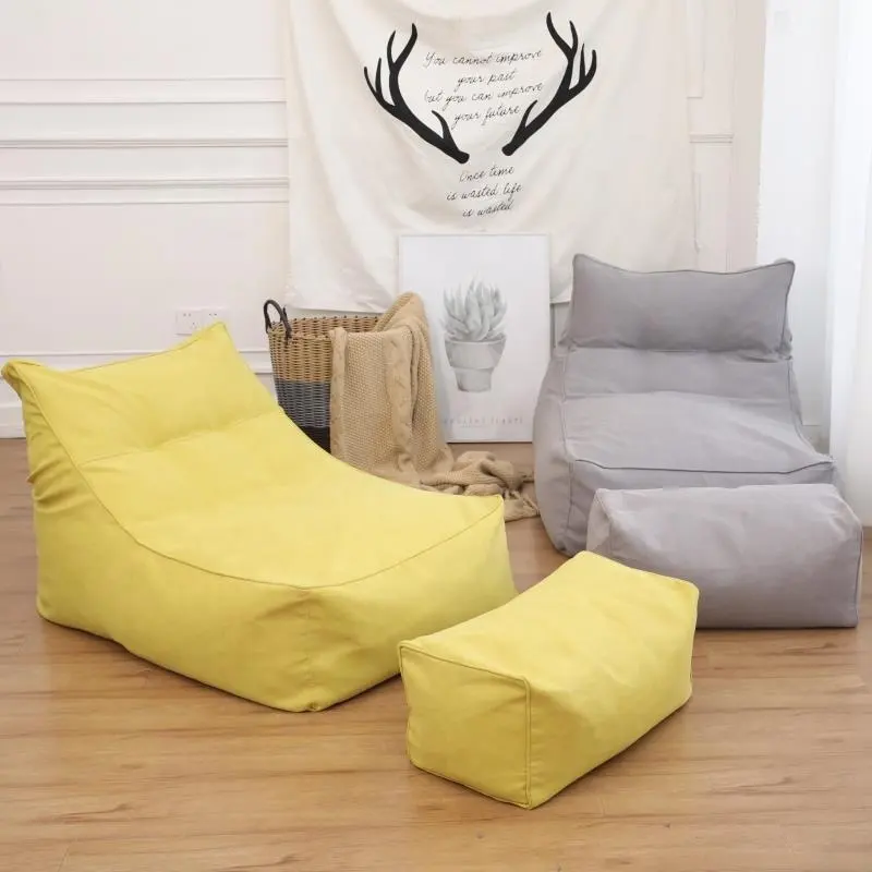 Nouveau Style canapé inclinable Meubles De Maison Salon de Sac De Haricot Chaise Avec Pouf