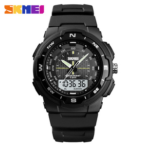 SKMEI 1454 Çift Ekran Analog Led 12/24 Saat Saat 50 m Su Geçirmez Açık Spor Saatler Dijital Elektronik Kuvars Erkekler Saatler - Product Image 1