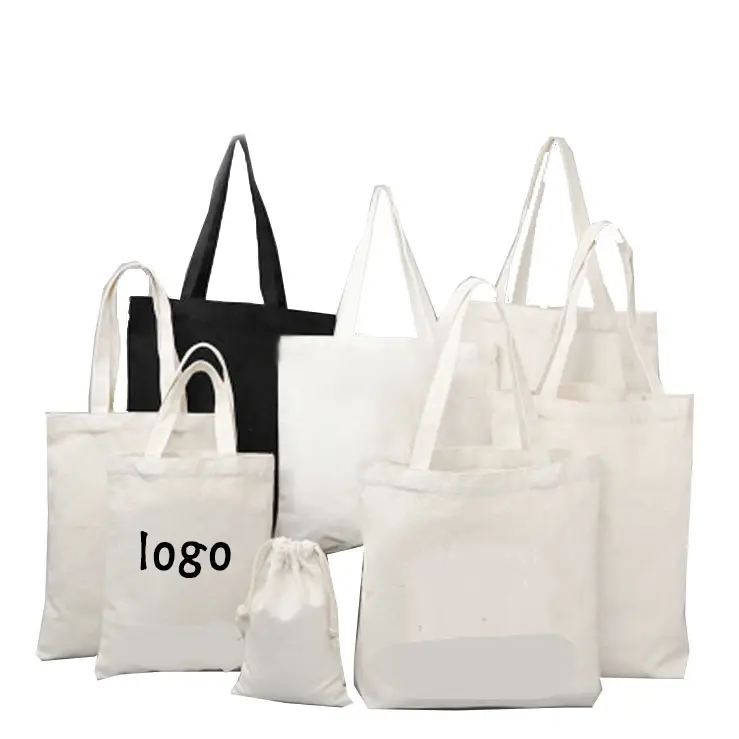 Sac de shopping en coton imprimé personnalisé, fourre-tout, bon marché, promotion avec logo, en Stock,