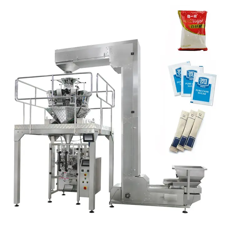 Máquina de embalagem vertical automática de 5g 1kg, essência de frango, sachê, açúcar, máquina para embalagem