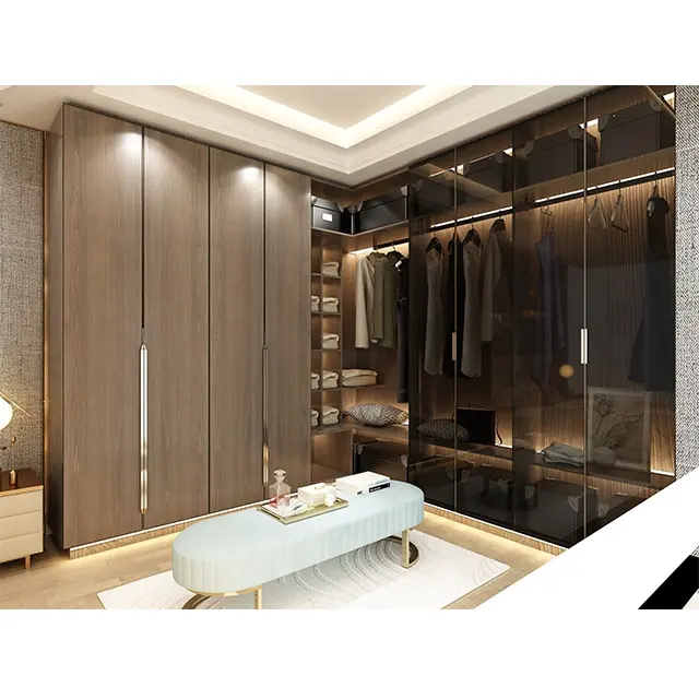 Showroom-armario portátil de lujo con puertas de cristal, alta calidad