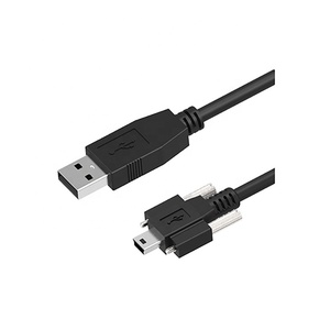 สาย USB 4เส้น2.0ตัวผู้ไปยังสายเคเบิลอะแดปเตอร์ USB2.0ขนาดเล็ก5พินพร้อมสายล็อคสกรูคู่สำหรับกล้อง - Product Image 1